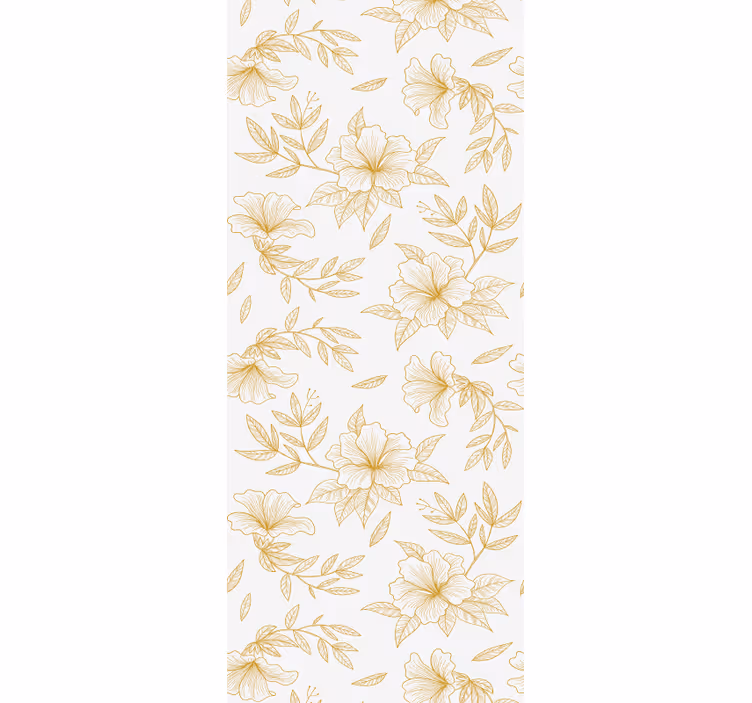 Golden Floral Elegance floral ornament wallpaper - TenStickers