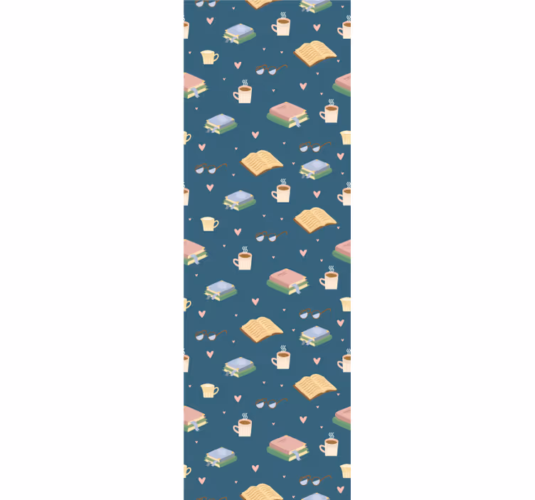 Cozy Reading Pattern home office wallpaper - TenStickers
