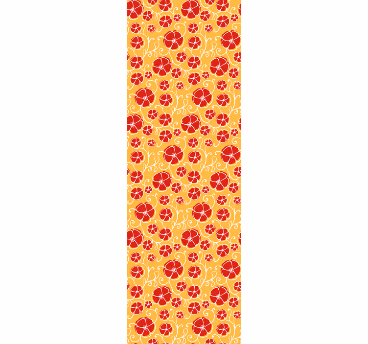 Cherry blossom pattern red flower wallpaper - TenStickers