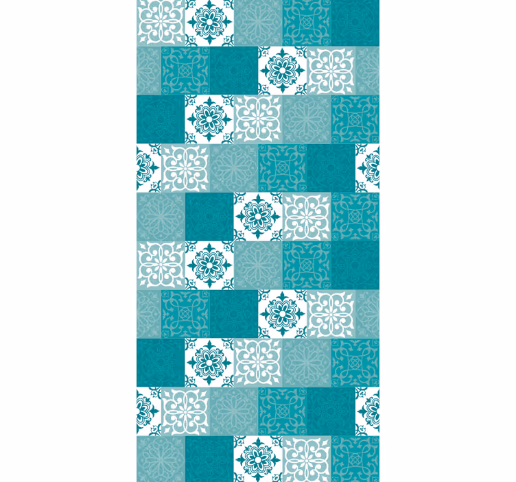 Turquoise tile wallpaper - TenStickers