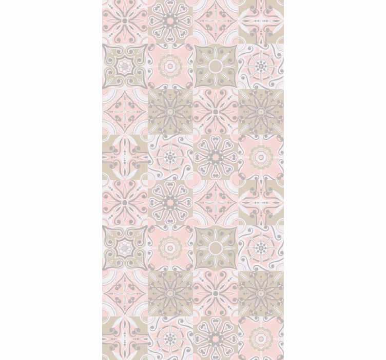 Pink and grey tile wallpaper - TenStickers