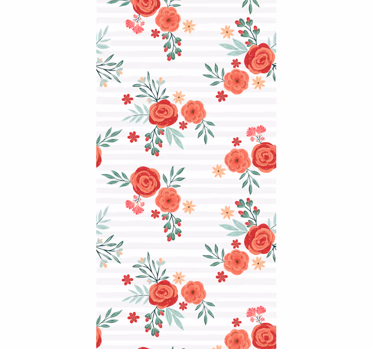 Roses and lily bunch flower wallpaper - TenStickers