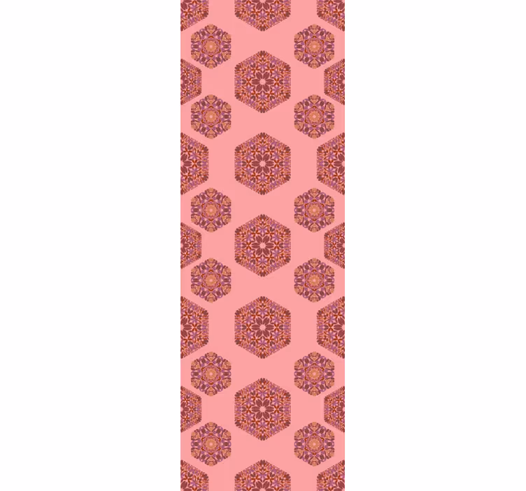 Mandala hexagon tiles living room wallpaper - TenStickers