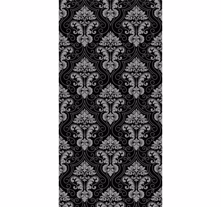 Neo barock black silver flowery wallpaper - TenStickers