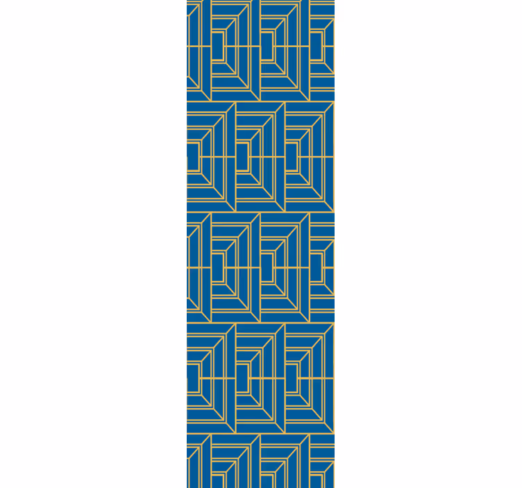 Gold lines with blue background Wallpaper - TenStickers