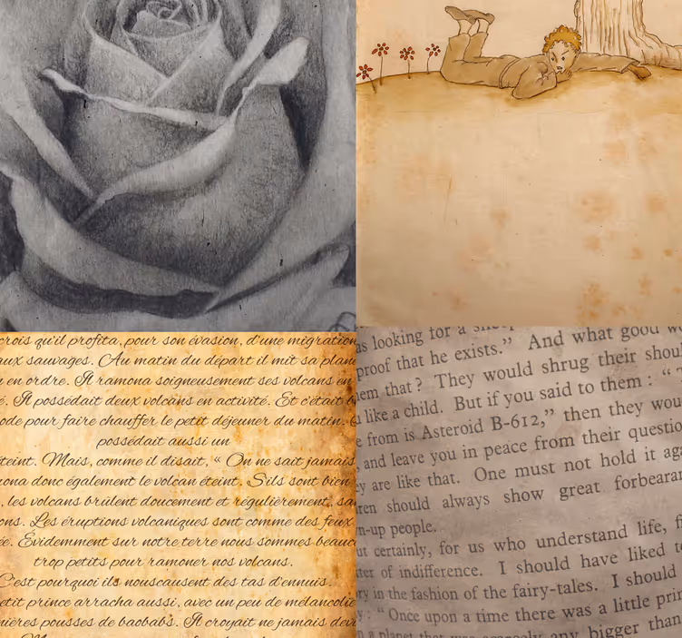 Little Prince collage letter wallpaper - TenStickers
