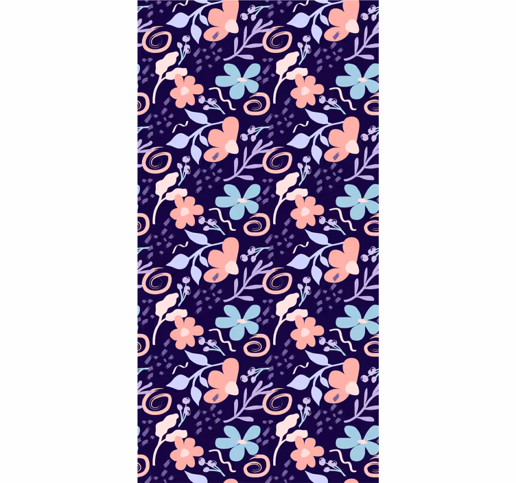 Purple Floral Pattern flower wallpaper - TenStickers