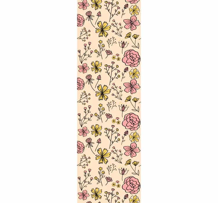 Floral Botanical Sketch flower wallpaper - TenStickers