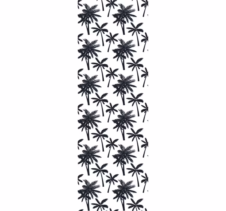 Palm tree black charcoal wallpaper - TenStickers