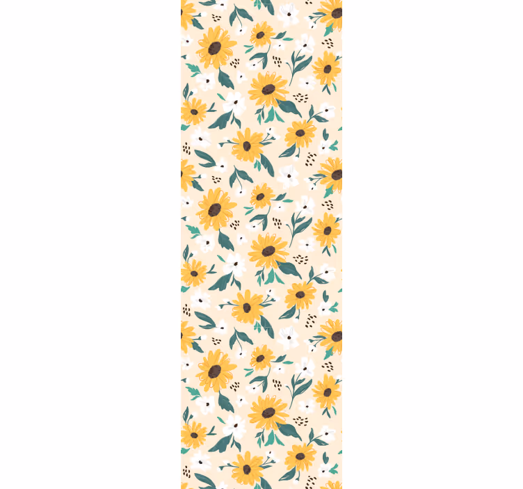Sunflower beige background flower wallpaper - TenStickers