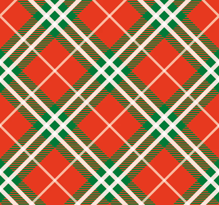 Red and green Scottish tartan classic wallpaper - TenStickers