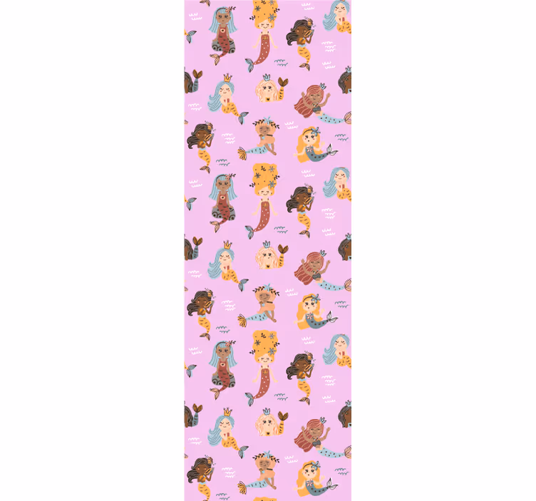 Mermaid Illustration nursery wallpaper - TenStickers