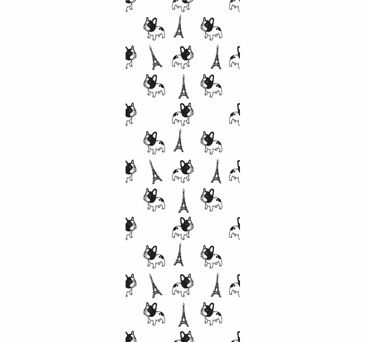 Parisian Pooches dogs wallpaper - TenStickers