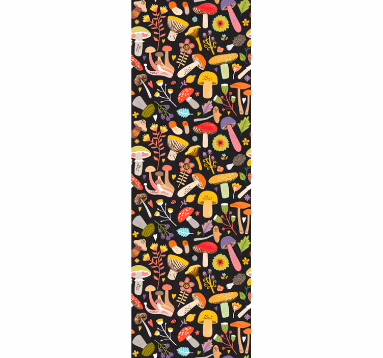 Autumn mushrooms pattern wallpaper - TenStickers