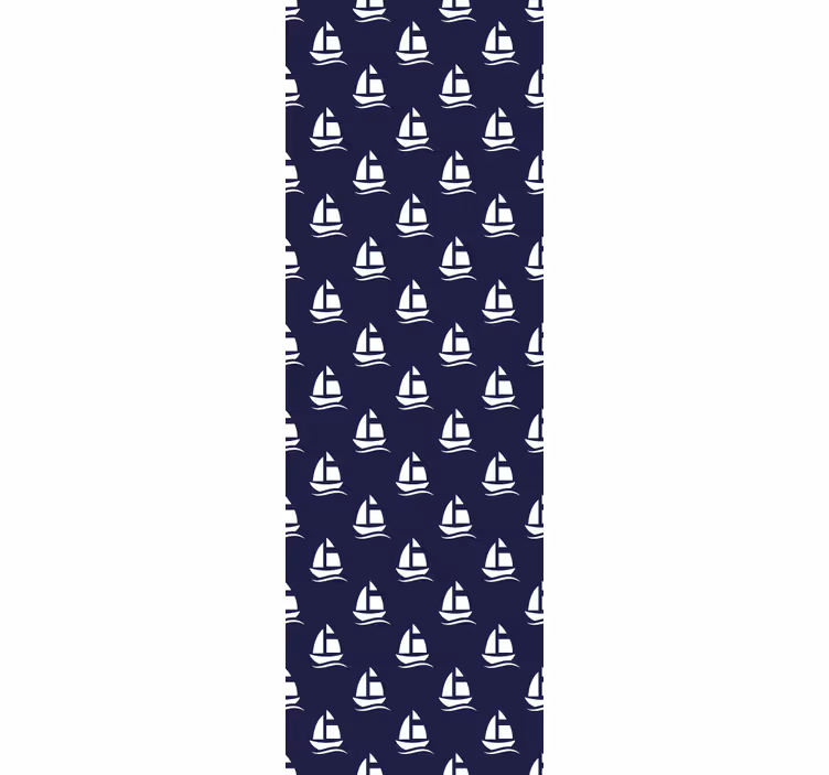 Navy blue nautical pattern wallpaper - TenStickers