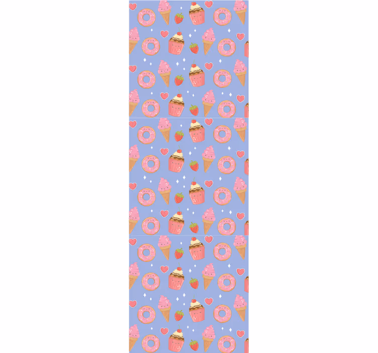 Sweet Dessert Pattern nursery wallpaper - TenStickers