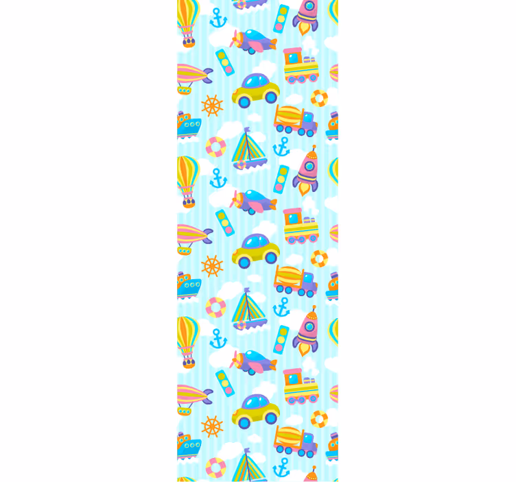 Playful Transport kids wallpaper - TenStickers