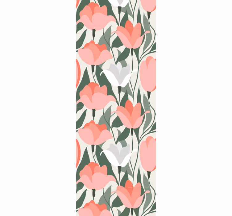 Botanical Tulip Pattern flower wallpaper - TenStickers