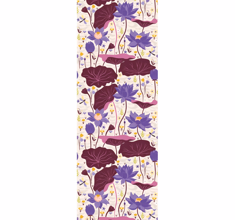 Blue and purple pattern flower wallpaper - TenStickers