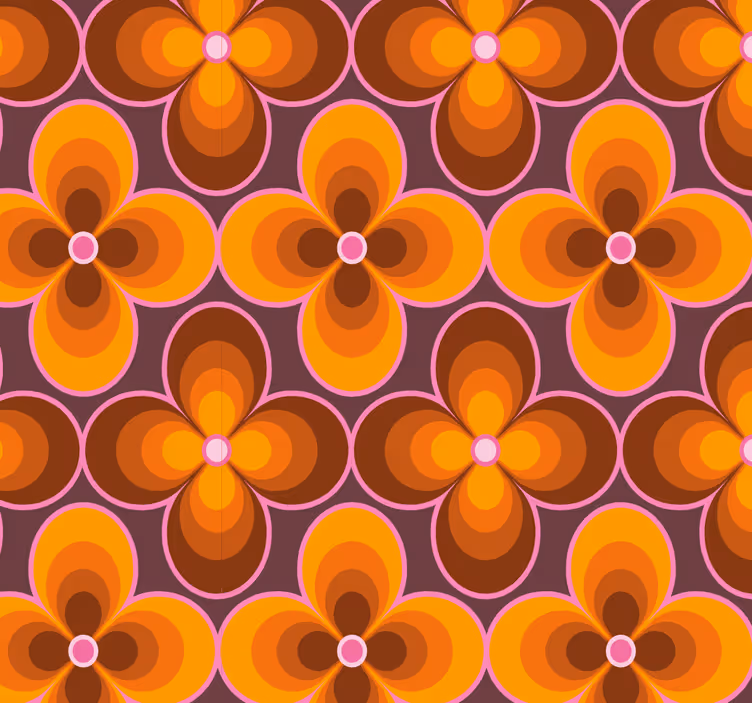Geometric Floral Burst geometric wallpaper - TenStickers
