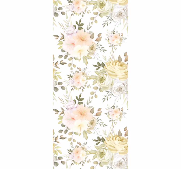 Beautiful floral seamless wedding wallpaper - TenStickers