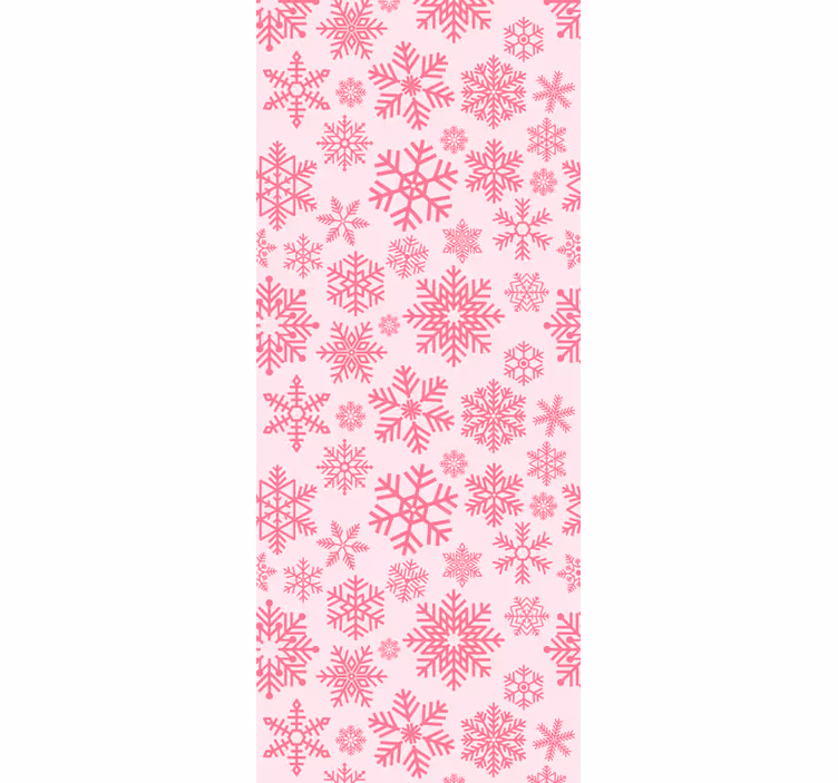 Pink Snowflake Pattern christmas wallpaper - TenStickers