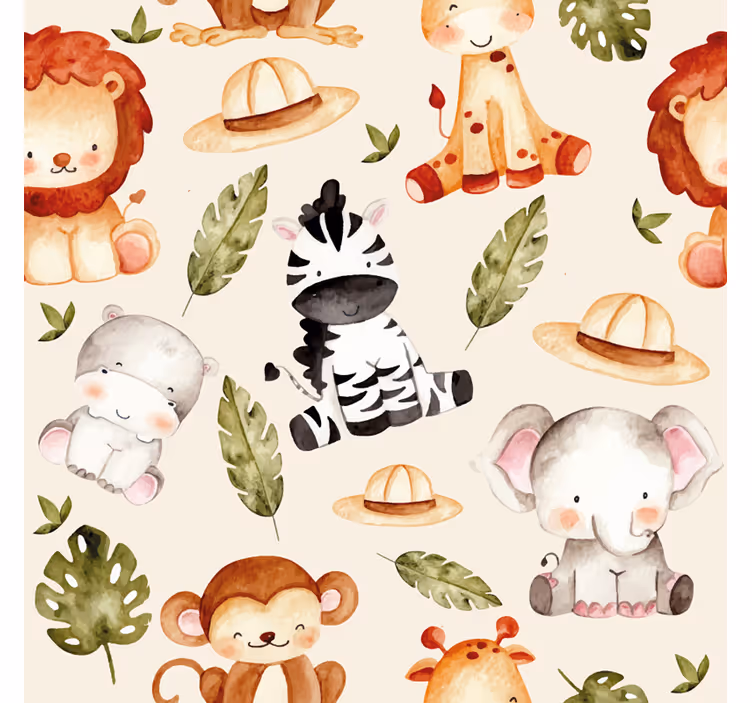 Safari Animal Friends animal wallpaper - TenStickers