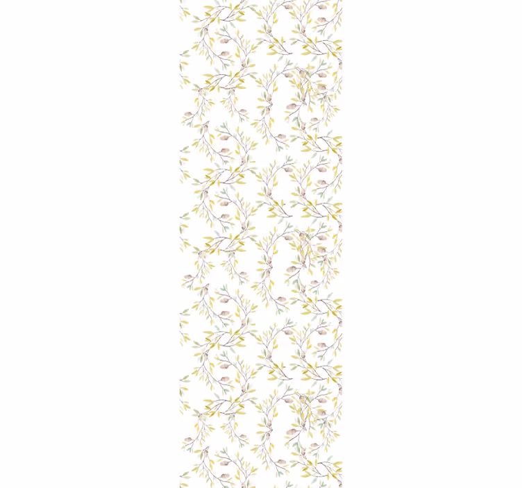 Botanical Branch Motif floral ornament wallpaper - TenStickers