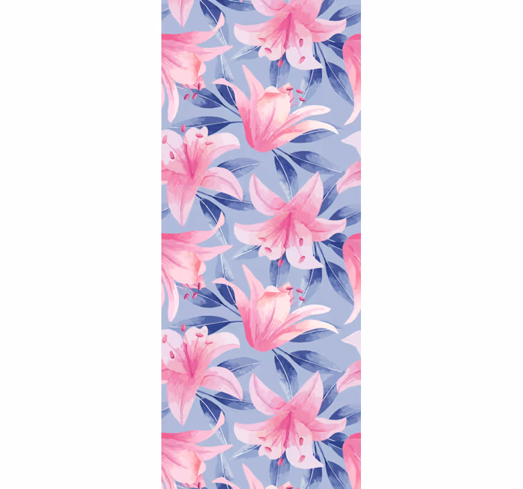 Elegant Lily Pattern floral ornament wallpaper - TenStickers