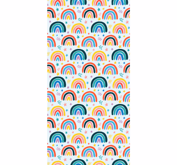 Rainbow Butterfly Collage kids wallpaper - TenStickers