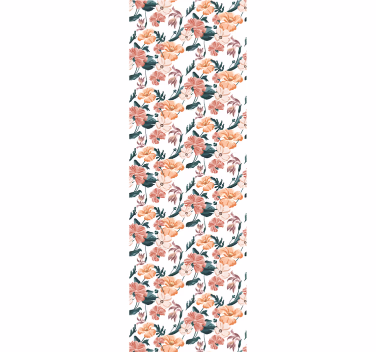 Floral Repetition flower wallpaper - TenStickers
