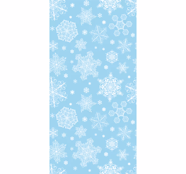 White snowflakes on blue Christmas wallpaper - TenStickers