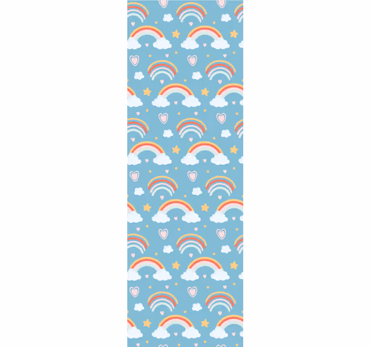 Playful Rainbow Clouds nursery wallpaper - TenStickers