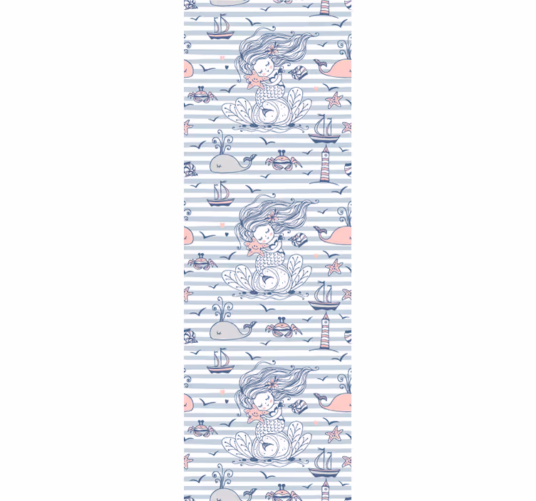 Nautical Mermaid Theme nursery wallpaper - TenStickers