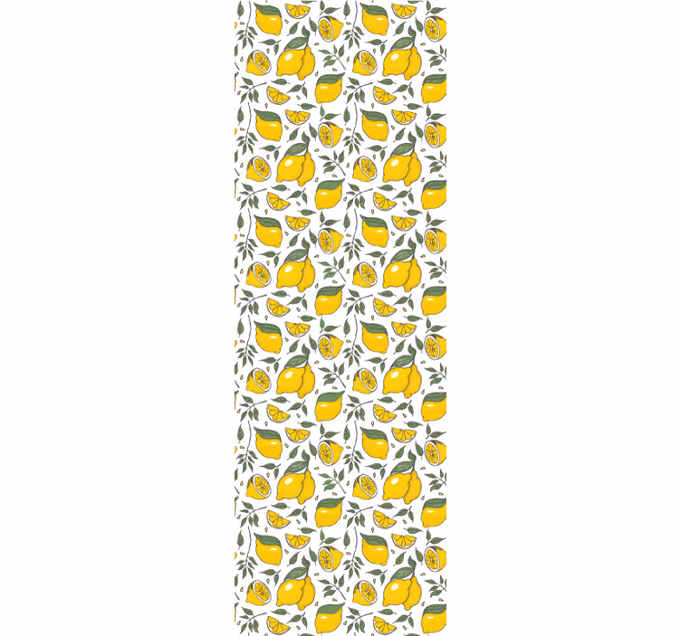 Lemon Botanical Pattern nature wallpaper - TenStickers