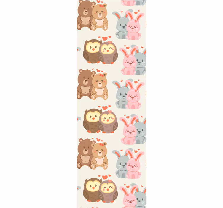 Adorable Animal Pairs animal wallpaper - TenStickers