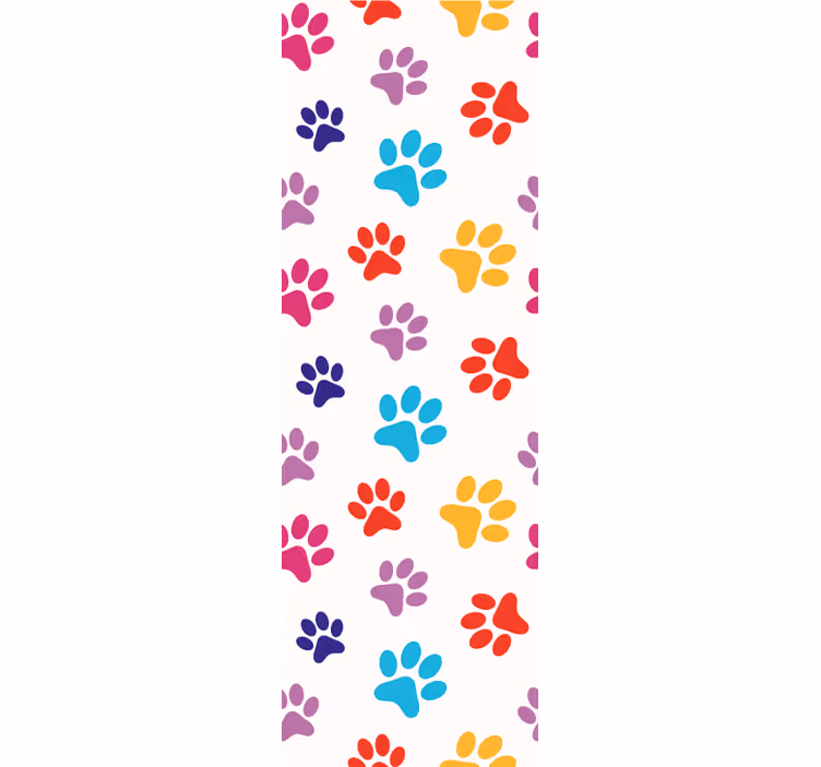 Colorful Paw Patterns dogs wallpaper - TenStickers