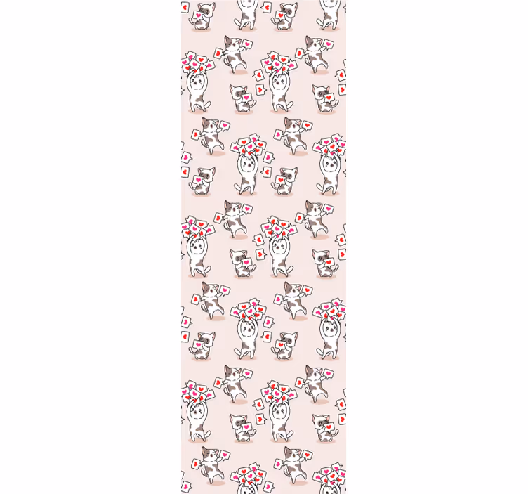 Playful Cat Pattern cat wallpaper - TenStickers