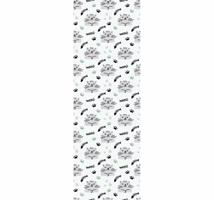 Playful Kitten Patterns cat wallpaper - TenStickers