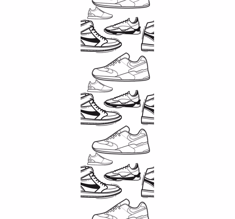 Sneaker Illustrations art wallpaper - TenStickers