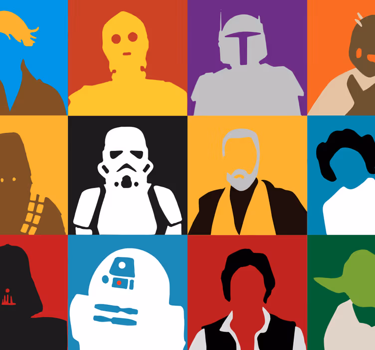 Iconic Silhouettes art wallpaper - TenStickers