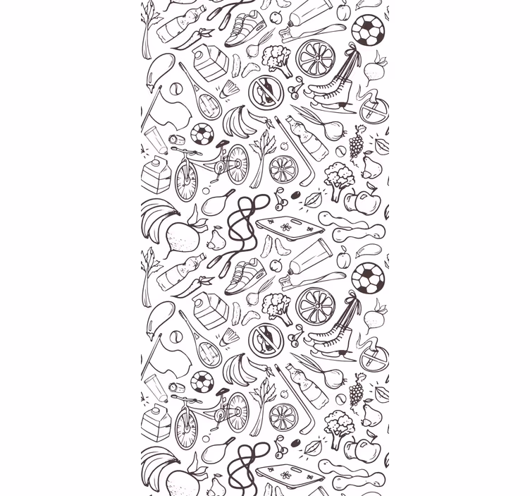 Eclectic Doodle Array art wallpaper - TenStickers