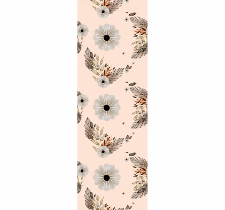 Pink black pastel flowers  Flower Wallpaper - TenStickers