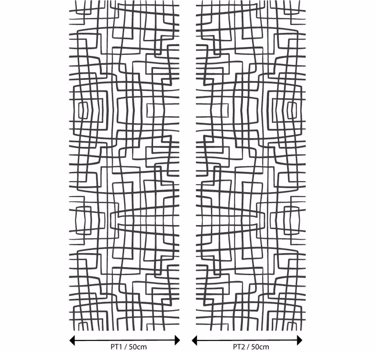 Abstract Line Pattern dining room wallpaper - TenStickers