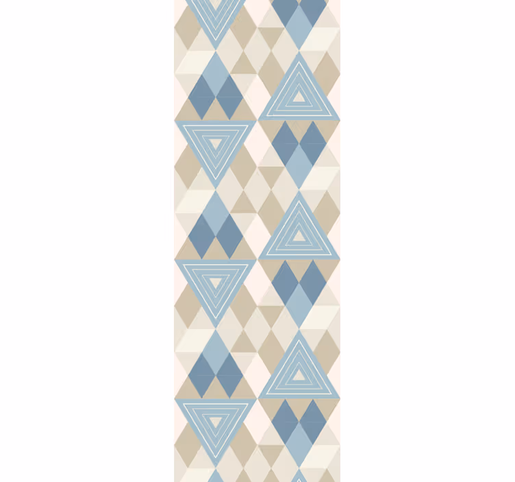 Nordic style geometric blue pattern wallpaper - TenStickers