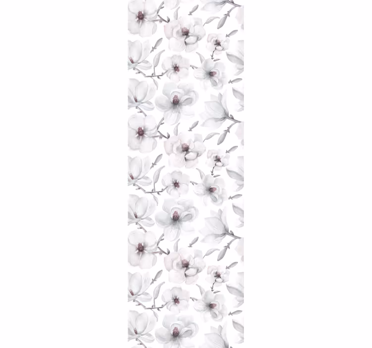 Elegant grey motif flower wallpaper - TenStickers