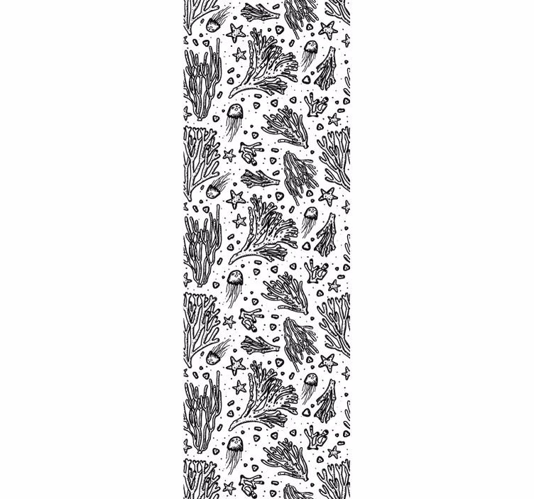 Coral reef patterns leaf wallpaper - TenStickers