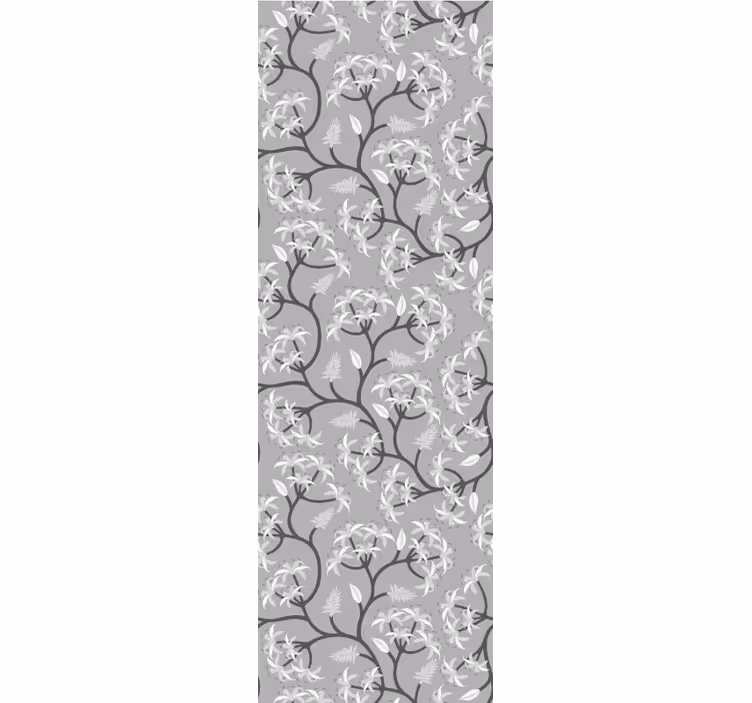 Gray branch pattern flower wallpaper - TenStickers
