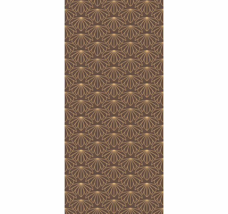 Floral ornament wallpaper in brown stylized pattern - TenStickers