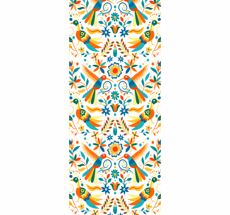 Traditional pattern birds wallpaper - TenStickers